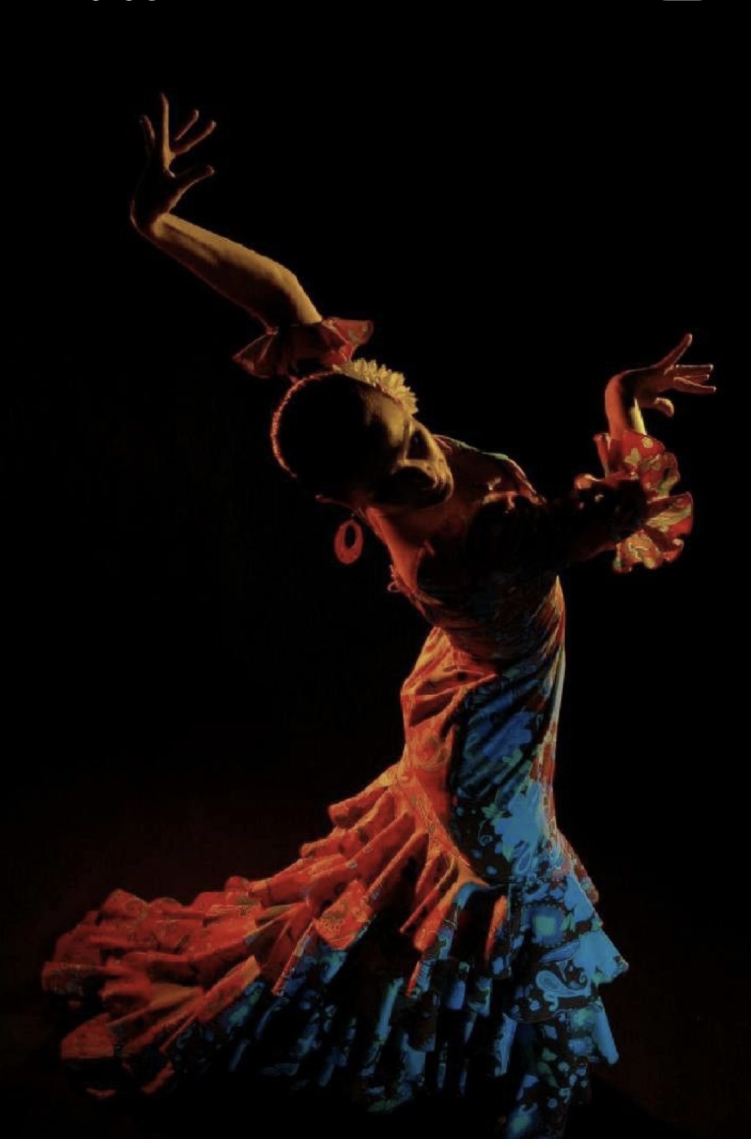 Ballroom dancer mid-spin